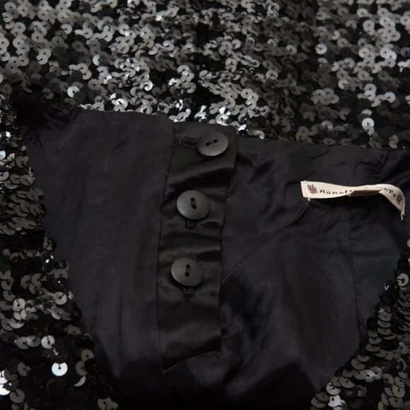 Nanette Lepore Sequin Skirt Tulle Hem Mermaid Midi Evening Black Size 6 - Picture 5 of 6